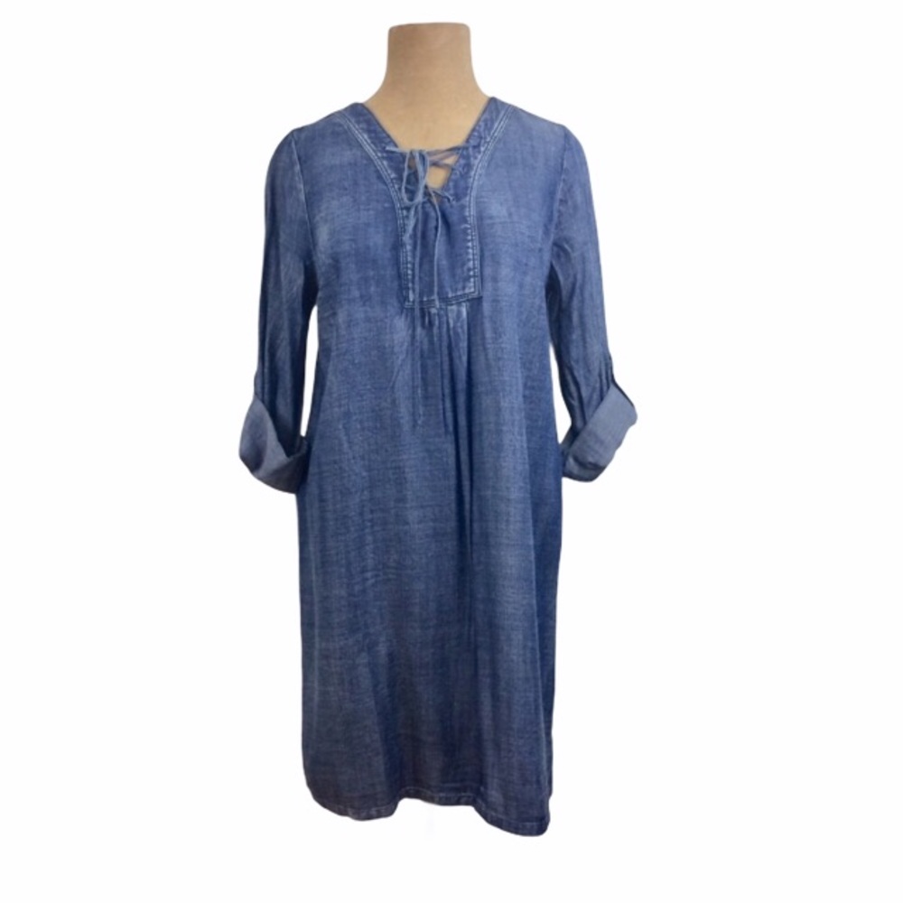 Anthropologie Skies Are Blue Shift dress Blue Small